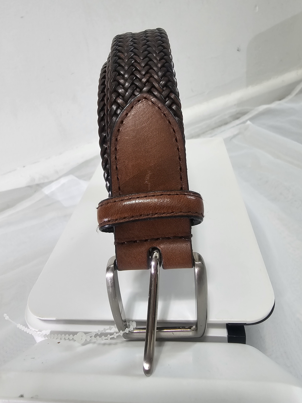 Izod Braided Leather Belt in Brown and Dark Brown